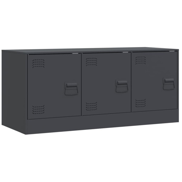 Szafka Pod Telewizor Antracytowa Półka Szafka RTV Stalowa 99x39x44 cm 867452
