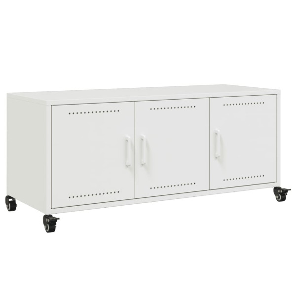 Szafka Pod Telewizor Biała Półka Szafka RTV Stalowa 100.5x39x43.5 cm 867213