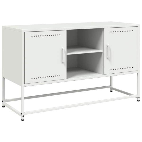 Szafka Pod Telewizor Biała Półka Szafka RTV Stalowa 100.5x39x60.5 cm 867819