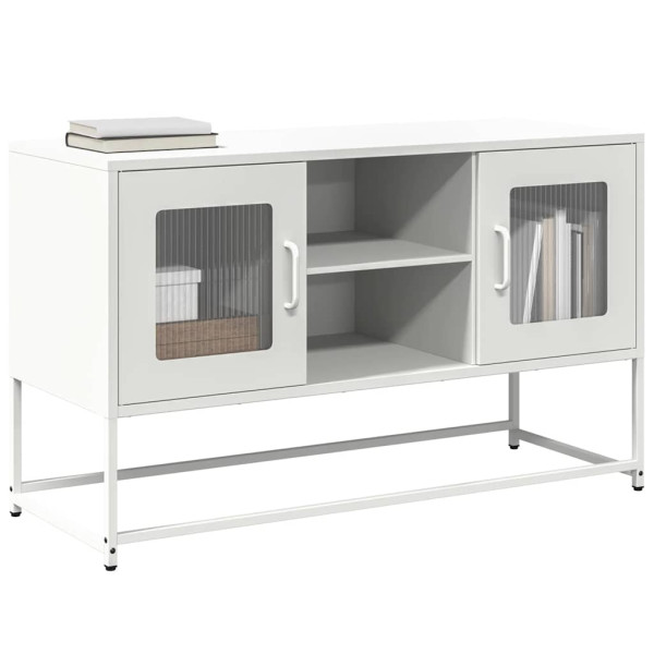 Szafka Pod Telewizor Biała Półka Szafka RTV Stalowa 100.5x39x60.5 cm 867877