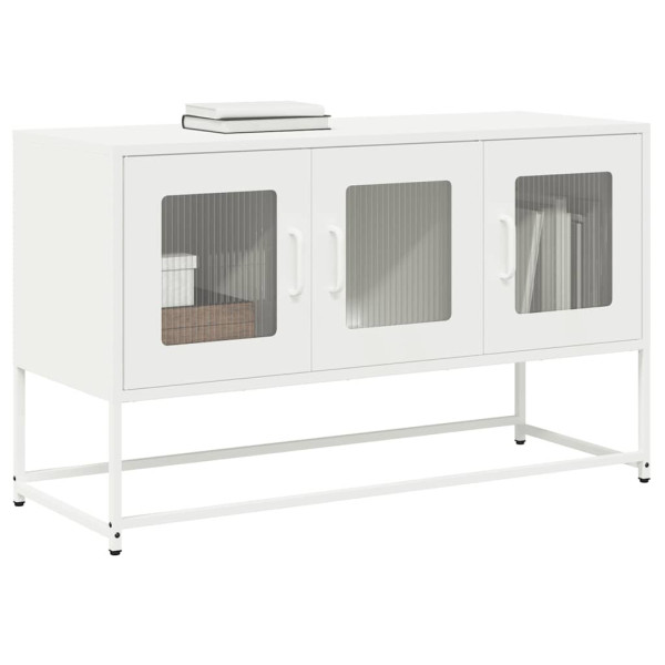Szafka Pod Telewizor Biała Półka Szafka RTV Stalowa 100.5x39x60.5 cm 867171