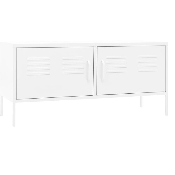 Szafka Pod Telewizor Biała Półka Szafka RTV Stalowa 105x35x50 cm 867905