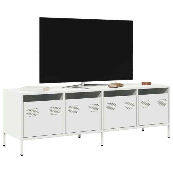 Szafka Pod Telewizor Biała Półka Szafka RTV Stalowa 135x39x43.5 cm 867294