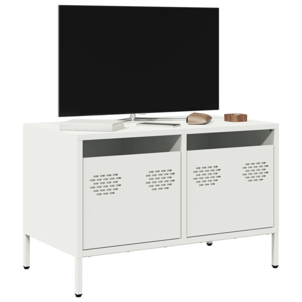 Szafka Pod Telewizor Biała Półka Szafka RTV Stalowa 68x39x43.5 cm 867461