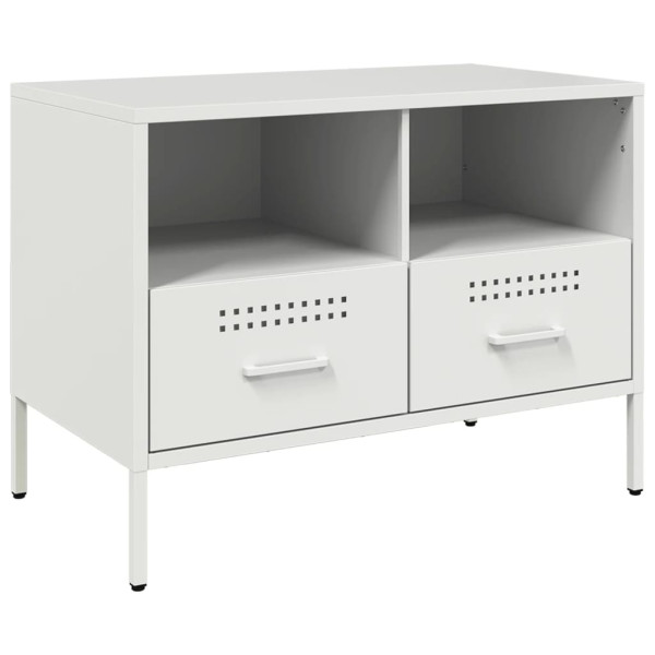 Szafka Pod Telewizor Biała Półka Szafka RTV Stalowa 68x39x50.5 cm 867990