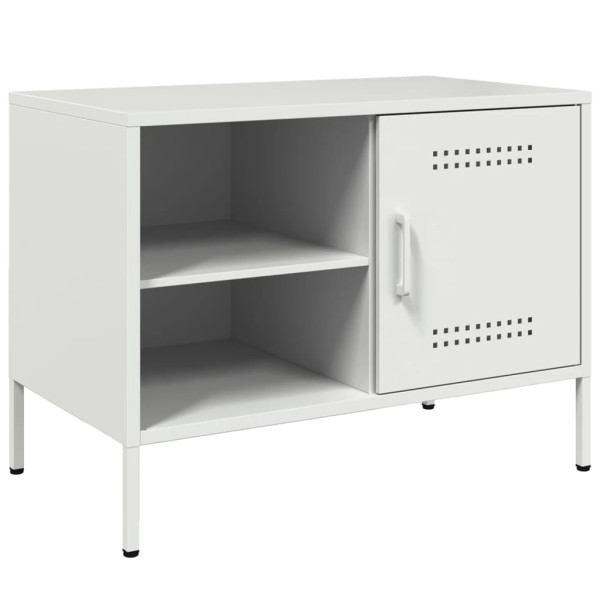 Szafka Pod Telewizor Biała Półka Szafka RTV Stalowa 68x39x50.5 cm 867760