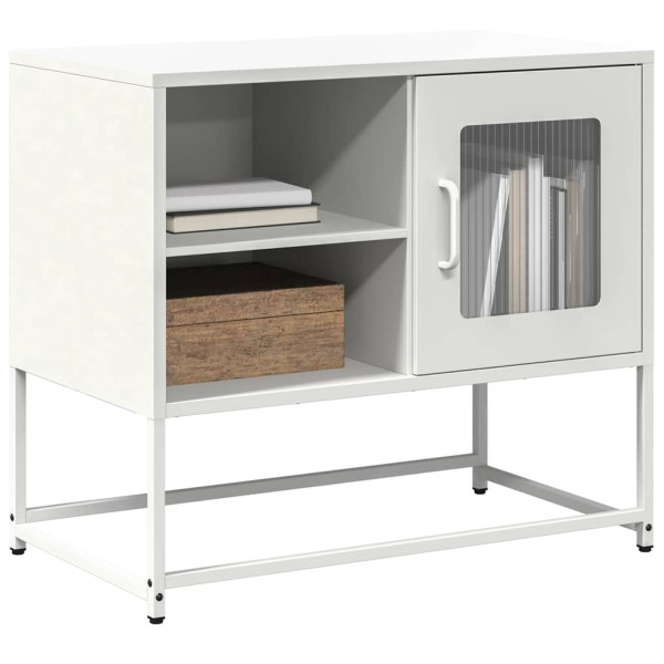 Szafka Pod Telewizor Biała Półka Szafka RTV Stalowa 68x39x60.5 cm 867592