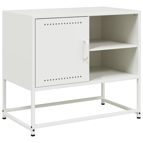 Szafka Pod Telewizor Biała Półka Szafka RTV Stalowa 68x39x60.5 cm 867665