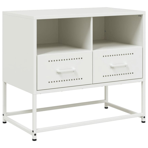 Szafka Pod Telewizor Biała Półka Szafka RTV Stalowa 68x39x60.5 cm 867739