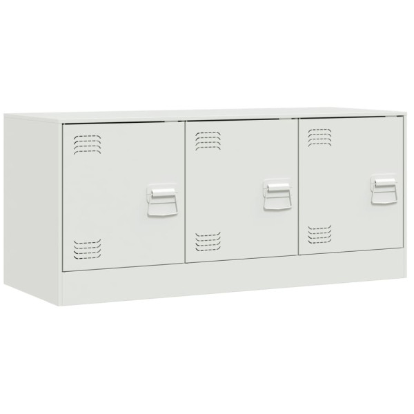 Szafka Pod Telewizor Biała Półka Szafka RTV Stalowa 99x39x44 cm 868086