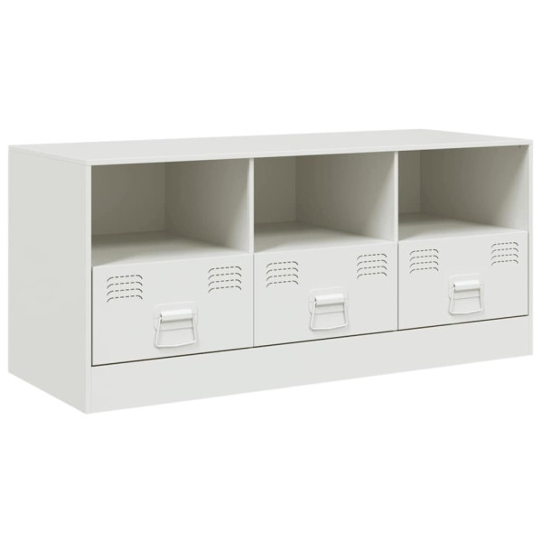 Szafka Pod Telewizor Biała Półka Szafka RTV Stalowa 99x39x44 cm 867521