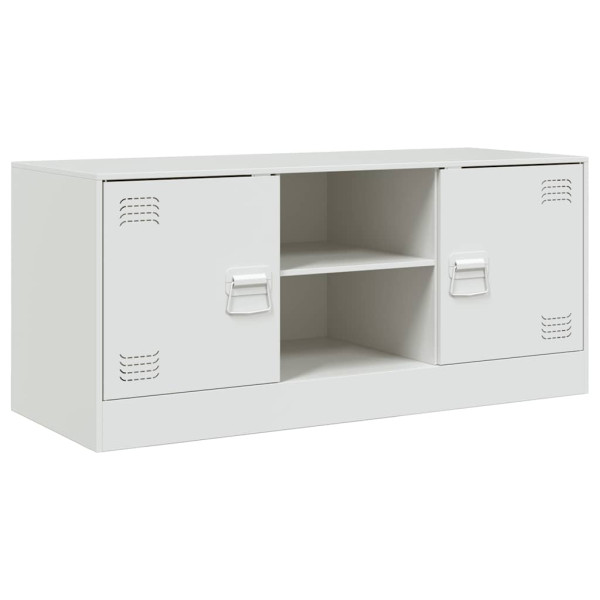 Szafka Pod Telewizor Biała Półka Szafka RTV Stalowa 99x39x44 cm stalowa 867114