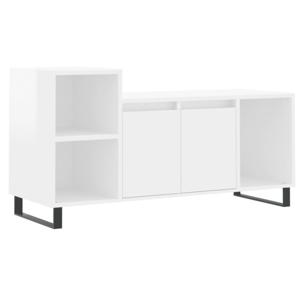 Szafka Pod Telewizor Biały Połysk Stolik Półka Szafka RTV 100x35x55 cm 867635