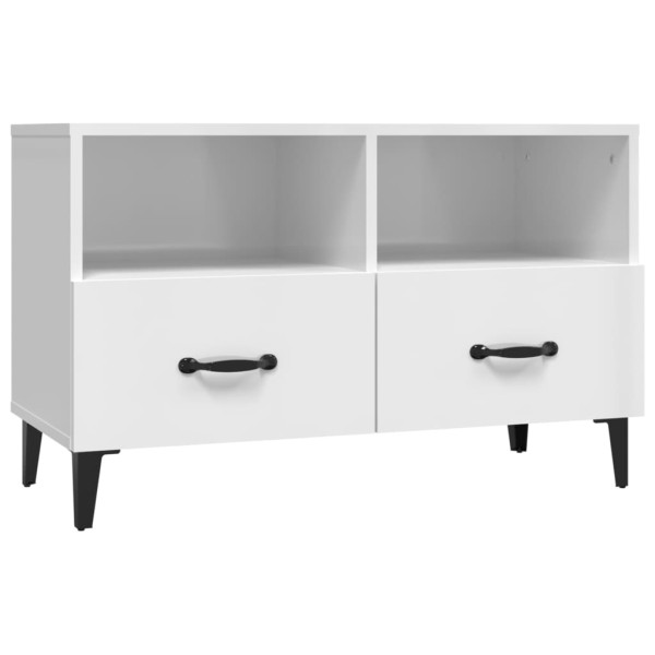 Szafka Pod Telewizor Biały Połysk Stolik Półka Szafka RTV 80x36x50 cm 867604