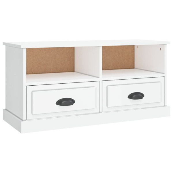 Szafka Pod Telewizor Biały Połysk Stolik Półka Szafka RTV 93x35.5x45 cm 867046