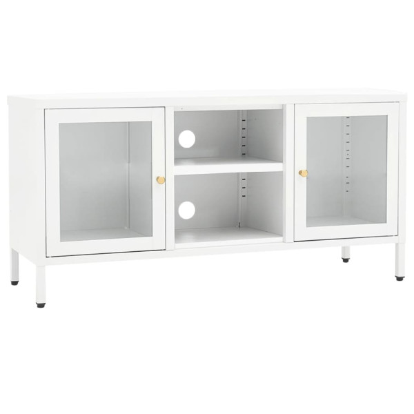 Szafka pod telewizor Biały Stal vidaXL 376412