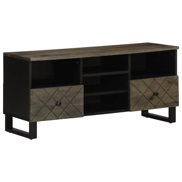 Szafka pod telewizor czarna 100x33x46 cm lite drewno mango 867670