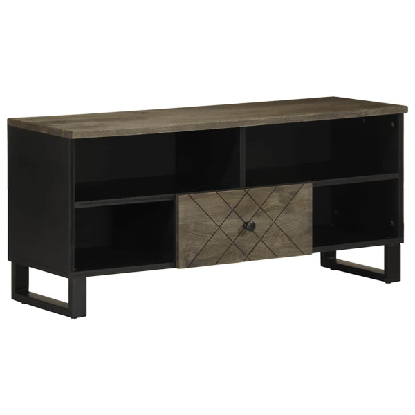 Szafka pod telewizor czarna 100x33x46 cm lite drewno mango 867150