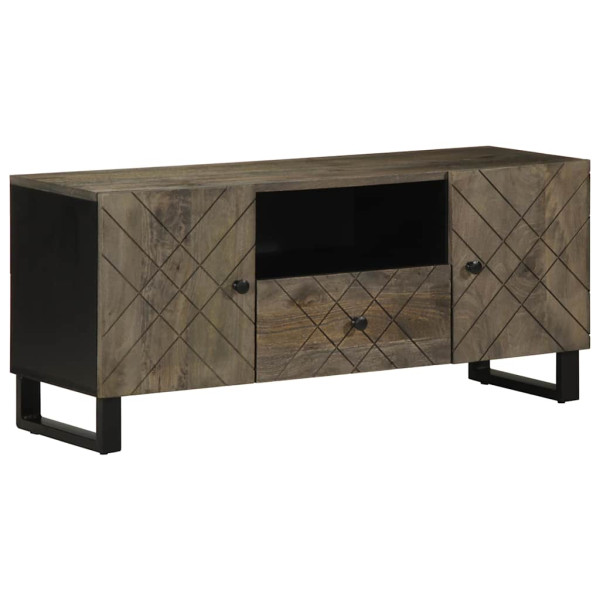 Szafka pod telewizor czarna 105x33x46 cm lite drewno mango 868039