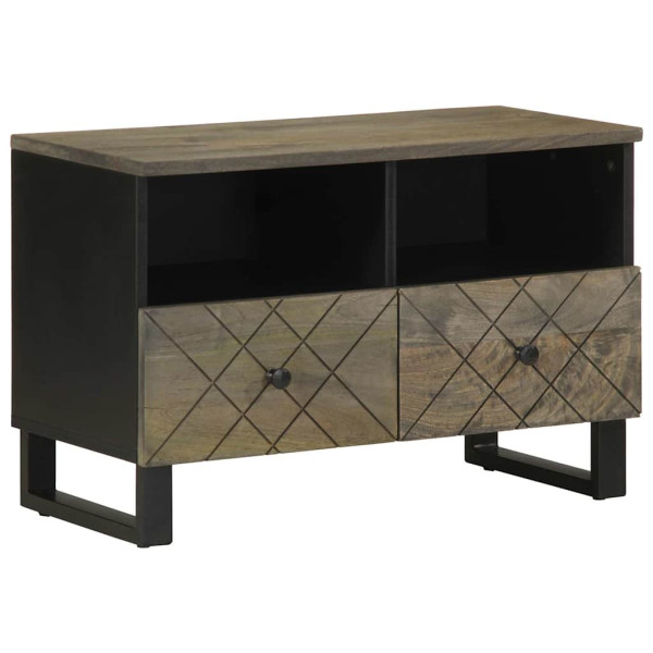 Szafka pod telewizor czarna 70x33x46 cm lite drewno mango 867785
