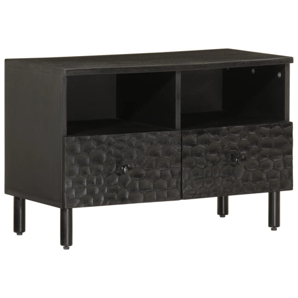 Szafka pod telewizor czarna 70x33x46 cm lite drewno mango 867164