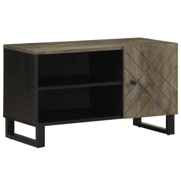 Szafka pod telewizor czarna 80x33x46 cm lite drewno mango 867659