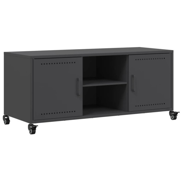 Szafka Pod Telewizor Czarna Półka Szafka RTV Stalowa 100.5x39x43.5 cm stal 867553