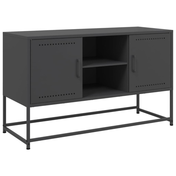 Szafka Pod Telewizor Czarna Półka Szafka RTV Stalowa 100.5x39x60.5 cm 867696