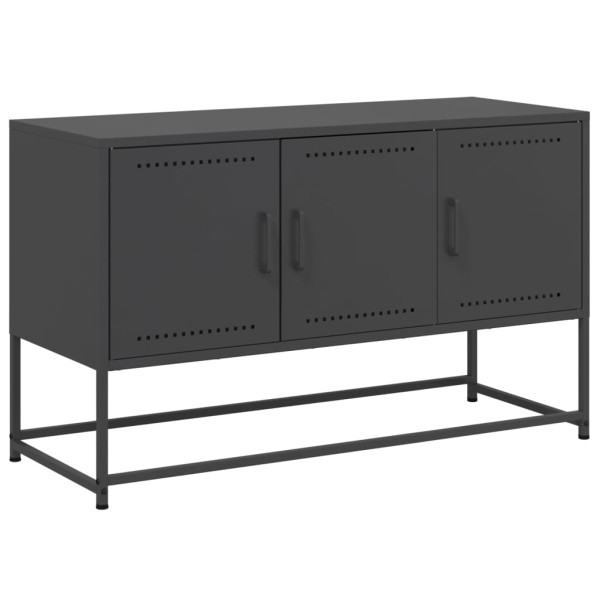 Szafka Pod Telewizor Czarna Półka Szafka RTV Stalowa 100.5x39x60.5 cm 868038