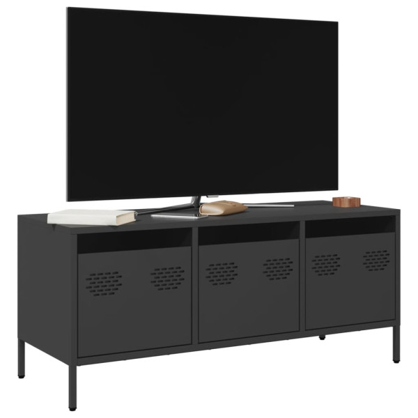 Szafka Pod Telewizor Czarna Półka Szafka RTV Stalowa 101.5x39x43.5 cm 867468
