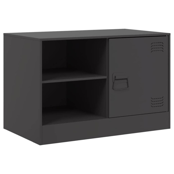 Szafka Pod Telewizor Czarna Półka Szafka RTV Stalowa 67x39x44 cm 867288