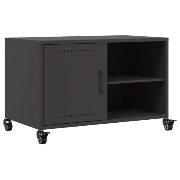 Szafka Pod Telewizor Czarna Półka Szafka RTV Stalowa 68x39x43.5 cm 867851