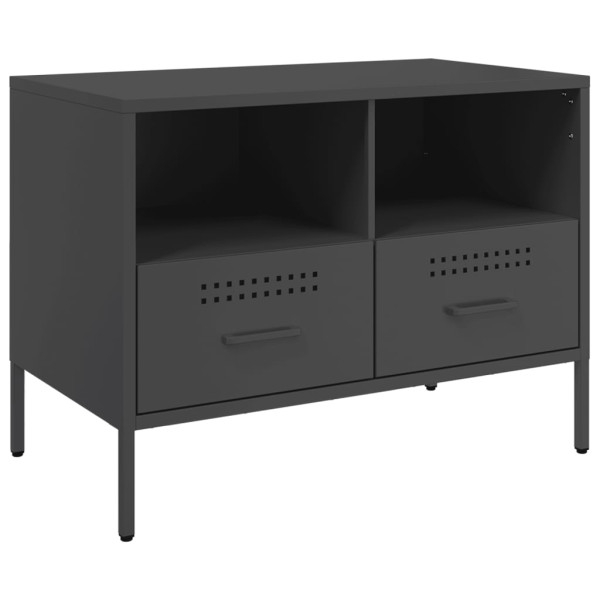 Szafka Pod Telewizor Czarna Półka Szafka RTV Stalowa 68x39x50.5 cm 868065