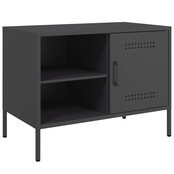 Szafka Pod Telewizor Czarna Półka Szafka RTV Stalowa 68x39x50.5 cm stalowa 867755