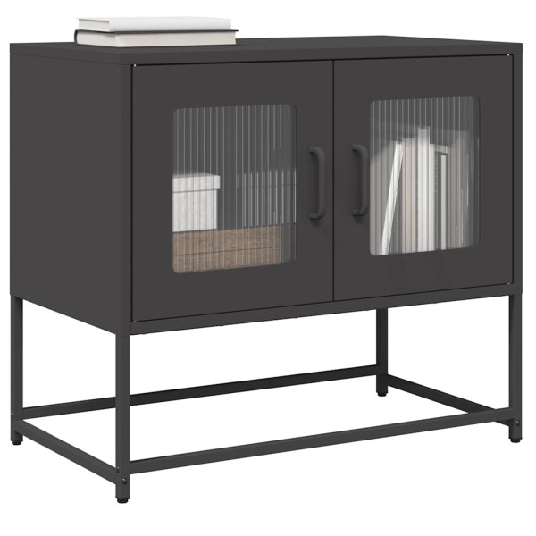 Szafka Pod Telewizor Czarna Półka Szafka RTV Stalowa 68x39x60.5 cm 867291