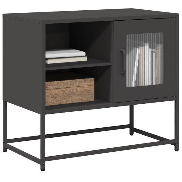 Szafka Pod Telewizor Czarna Półka Szafka RTV Stalowa 68x39x60.5 cm stalowa 867589