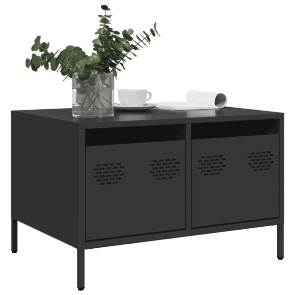 Szafka Pod Telewizor Czarna Półka Szafka RTV Stalowa 68x50x43.5 cm 868077