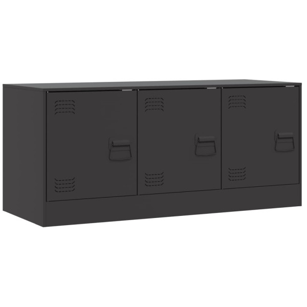 Szafka Pod Telewizor Czarna Półka Szafka RTV Stalowa 99x39x44 cm 868033