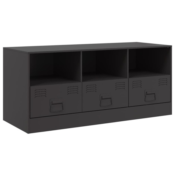 Szafka Pod Telewizor Czarna Półka Szafka RTV Stalowa 99x39x44 cm stalowa 867655