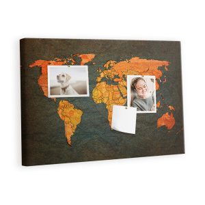 Tablica korkowa z nadrukiem do szkoły + pinezki Mapa świata 530309