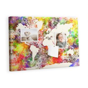 Tablica korkowa z nadrukiem organizer + pinezki Akwarelowa 372797