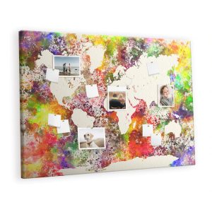 Tablica korkowa z nadrukiem organizer + pinezki Akwarelowa 530450