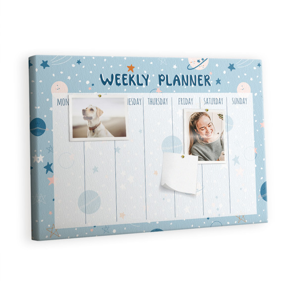 Tablica korkowa z nadrukiem organizer + pinezki Kosmos 383519
