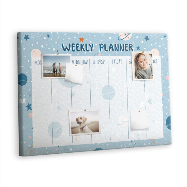 Tablica korkowa z nadrukiem organizer + pinezki Kosmos 383586