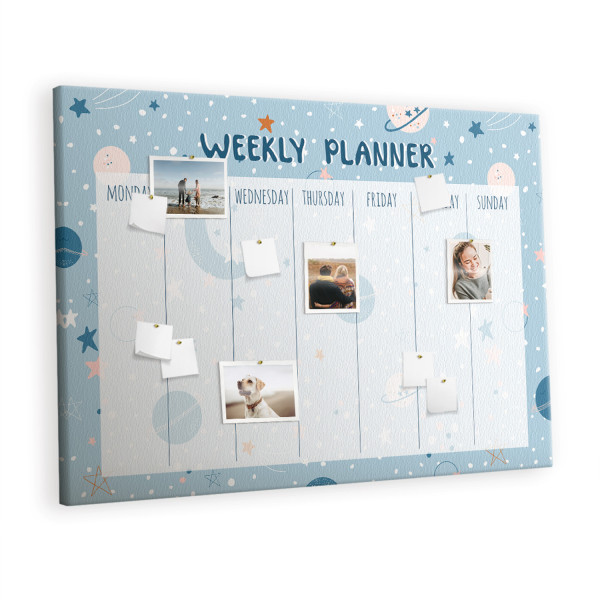 Tablica korkowa z nadrukiem organizer + pinezki Kosmos 383592