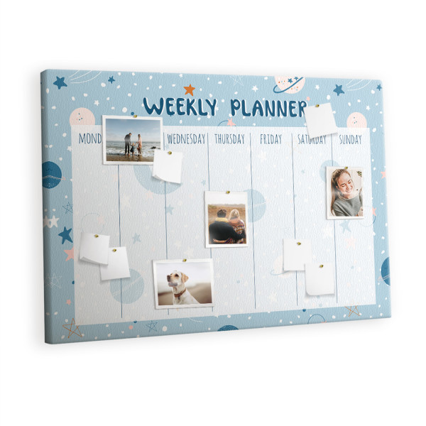 Tablica korkowa z nadrukiem organizer + pinezki Kosmos 383502