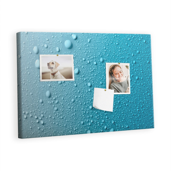 Tablica korkowa z nadrukiem organizer + pinezki Krople wody 430094