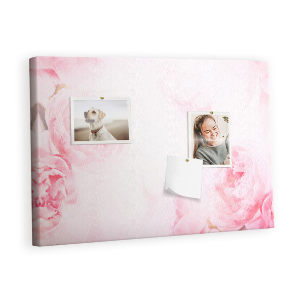 Tablica korkowa z nadrukiem organizer + pinezki Kwiaty 346610