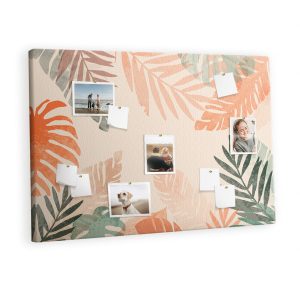 Tablica korkowa z nadrukiem organizer + pinezki Liście 350938