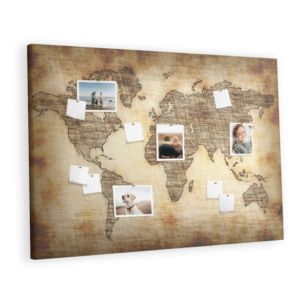 Tablica korkowa z nadrukiem organizer + pinezki Mapa 372710